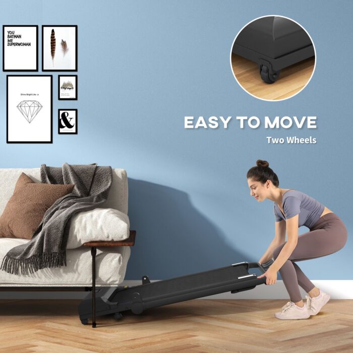 Homcom 2.5hp Walking Pad Treadmill, Folding Under Desk Treadmill Walking Machine, 1-10km/h, With Remote Control