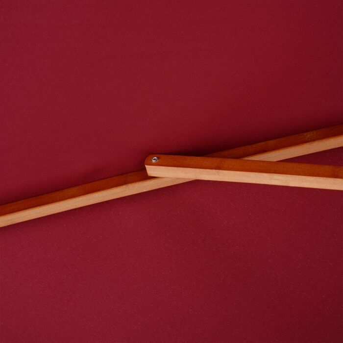 Outsunny 3m Patio Umbrella Bamboo Umbrella Parasol-wine Red