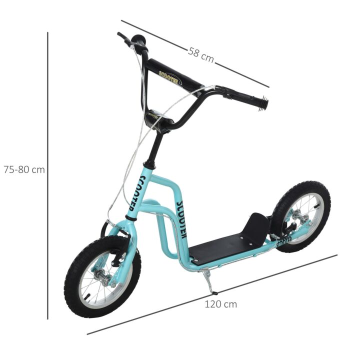 Homcom Kids Steel Height Adjustable Kick Scooter Blue/black