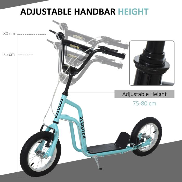 Homcom Kids Steel Height Adjustable Kick Scooter Blue/black