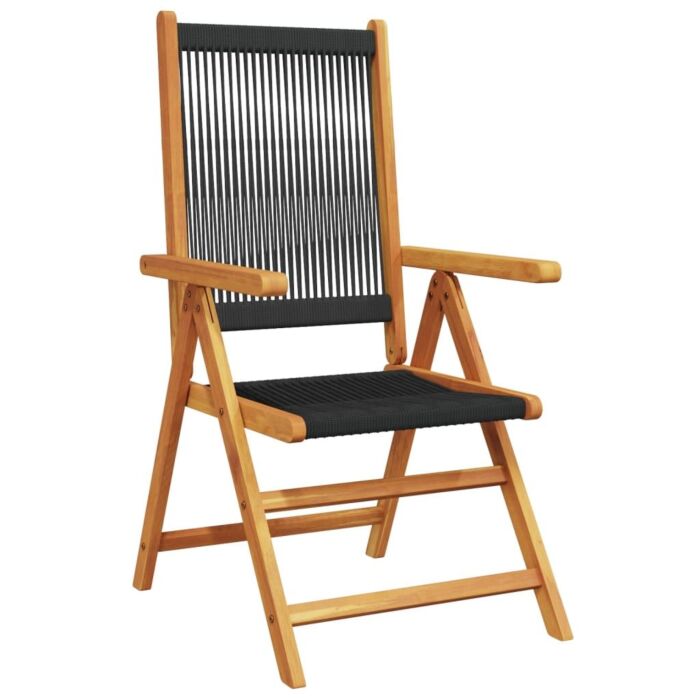 Vidaxl Reclining Garden Chairs 4 Pcs Black Solid Wood Acacia
