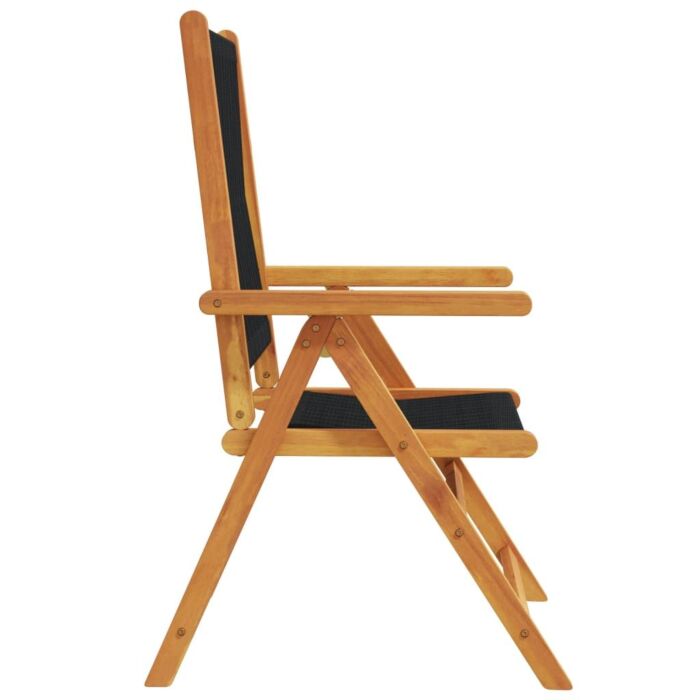 Vidaxl Reclining Garden Chairs 4 Pcs Black Solid Wood Acacia