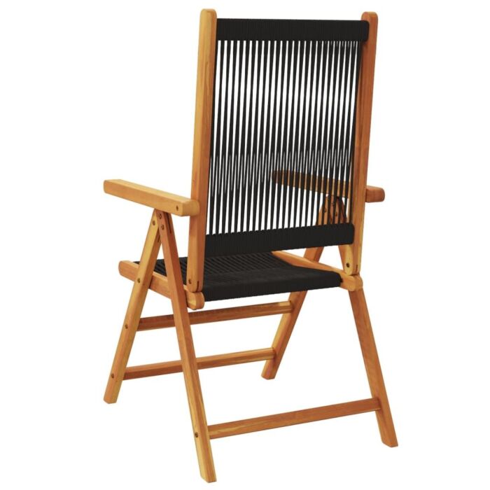 Vidaxl Reclining Garden Chairs 4 Pcs Black Solid Wood Acacia