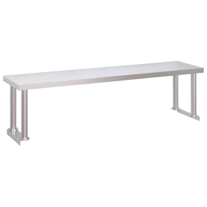 Vidaxl Kitchen Work Table With Overshelf 120x60x115 Cm Stainless Steel