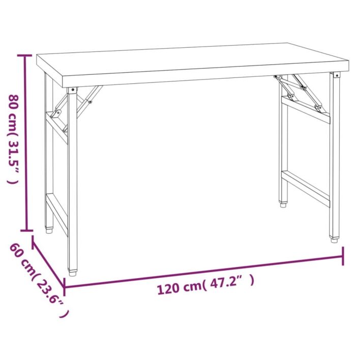 Vidaxl Kitchen Work Table With Overshelf 120x60x115 Cm Stainless Steel