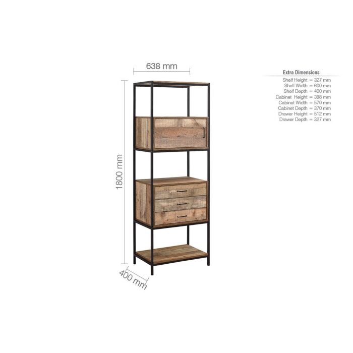 Urban 3 Drawer Shelving Unit