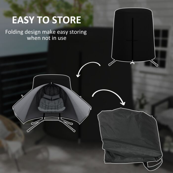 Outsunny Hanging Egg Chair Cover, Single Swing Chair Cover, Waterproof Anti-dust Furniture Protector W/ Zipper, 300d Oxford Fabric For 200 X