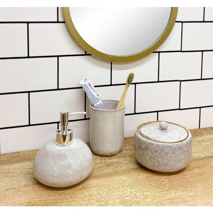 Taupe Ceramic Soap Dispenser