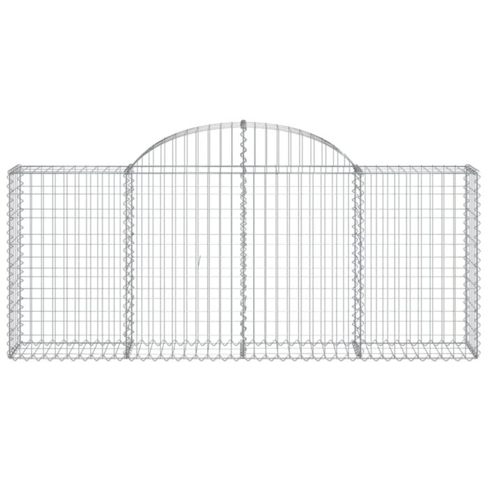Vidaxl Arched Gabion Baskets 6 Pcs 200x30x80/100 Cm Galvanised Iron
