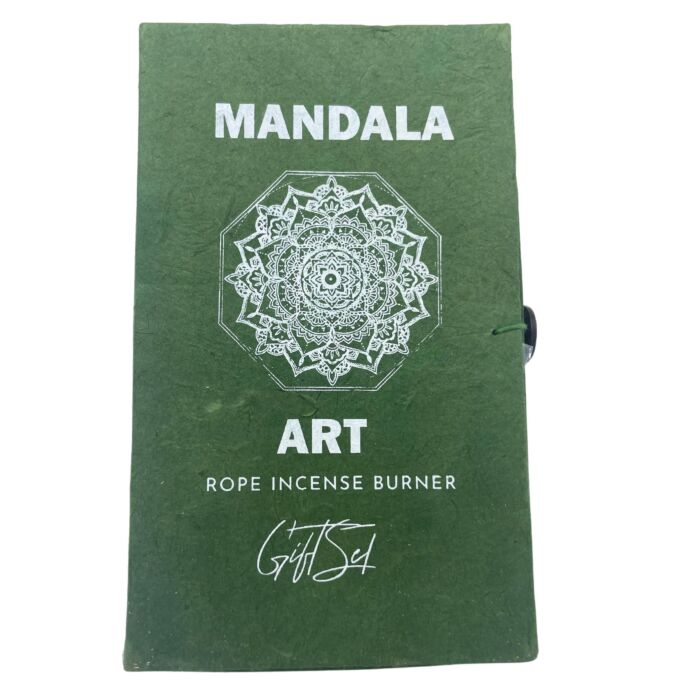 Rope Incense And Silver Plated Holder Set - Mandala Flower