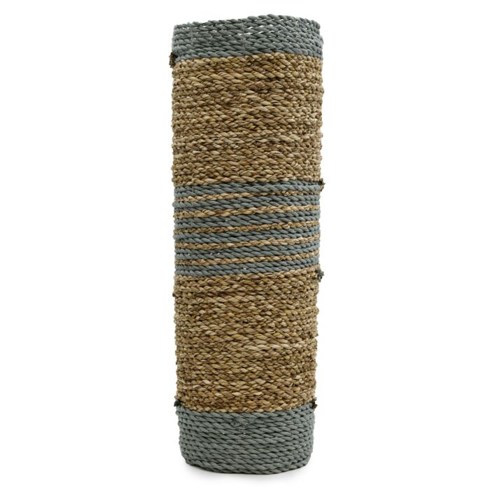 Seagrass & Abu-abu Raffia Set - 2 Vase & 2 Bins