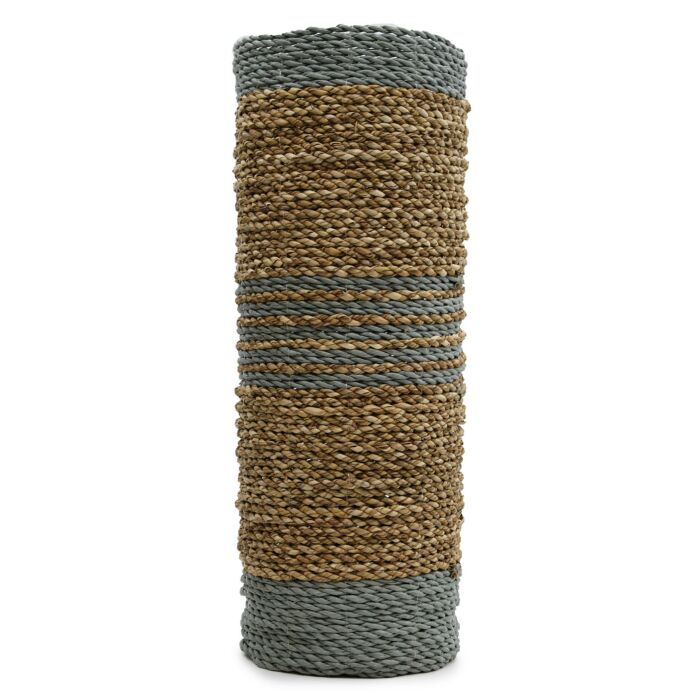 Seagrass & Abu-abu Raffia Set - 2 Vase & 2 Bins