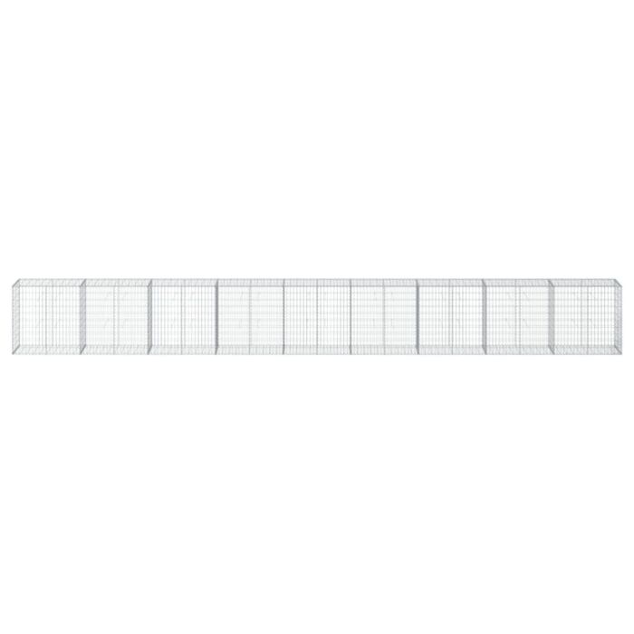 Vidaxl Gabion Basket With Cover 900x50x100 Cm Galvanised Iron