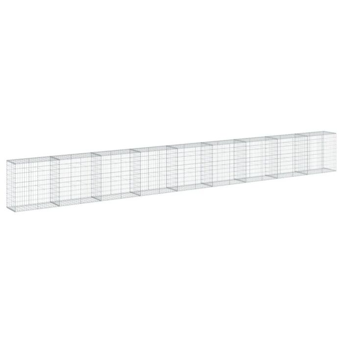 Vidaxl Gabion Basket With Cover 900x50x100 Cm Galvanised Iron