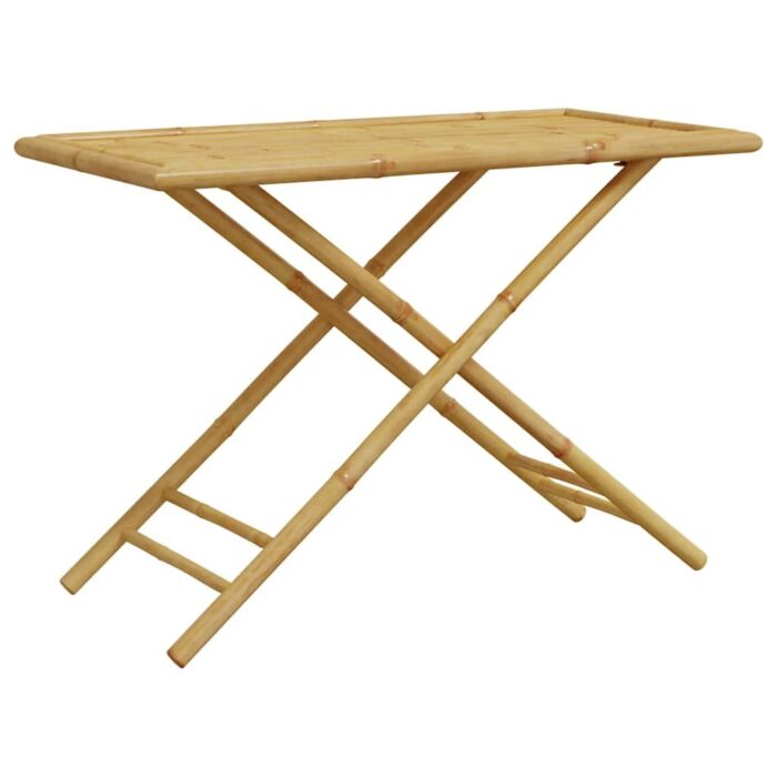 Vidaxl 5 Piece Folding Bistro Set With Dark Grey Cushions Bamboo