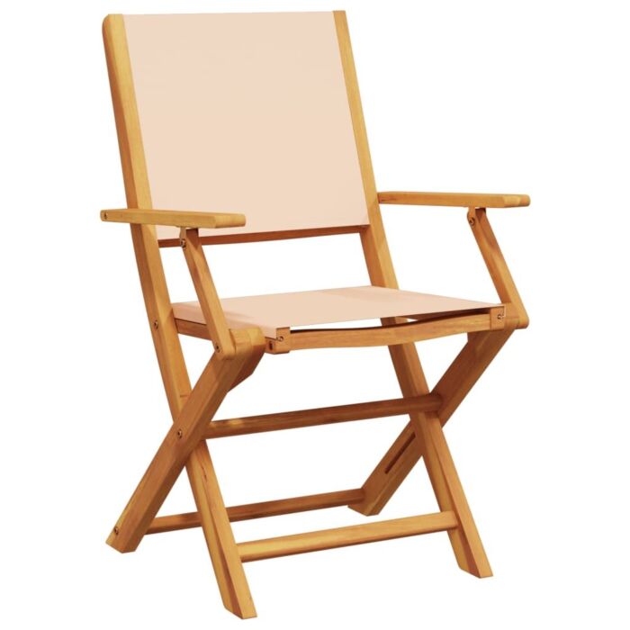 Vidaxl 5 Piece Garden Dining Set Beige Fabric And Solid Wood