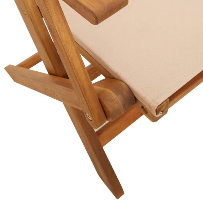 Vidaxl 5 Piece Garden Dining Set Beige Fabric And Solid Wood