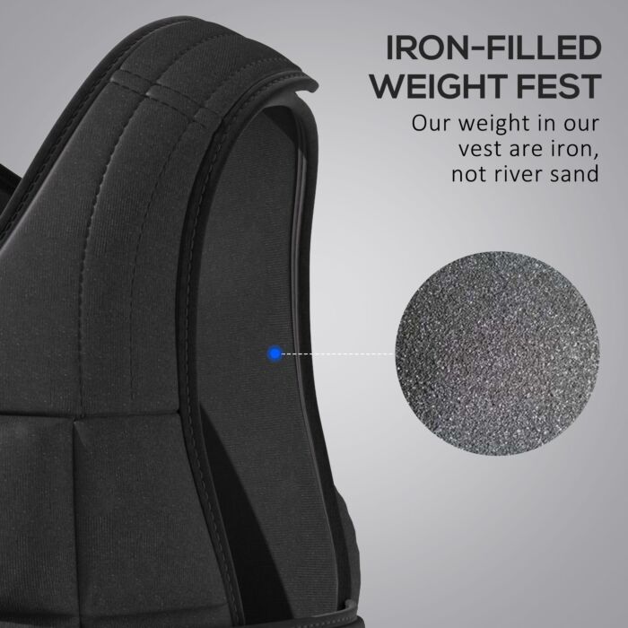 Homcom 20kg Adjustable Metal Sand Weight Vest Black