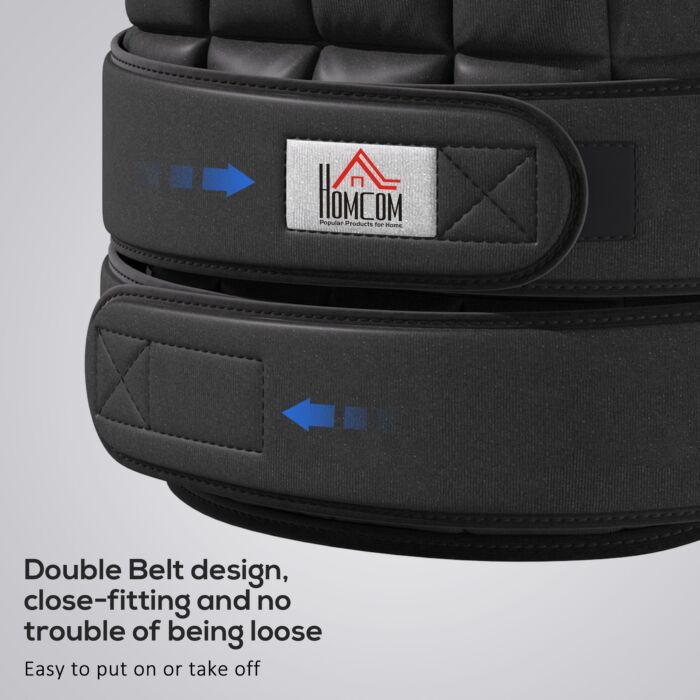 Homcom 20kg Adjustable Metal Sand Weight Vest Black