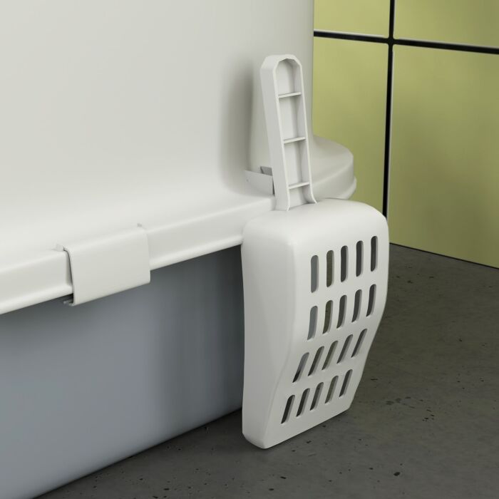 Pawhut Cat Litter Box With Lid, Scoop, Deodorization Bags, Top Entry, Cat Toilet Easy Clean With Drawer Pan, Grey