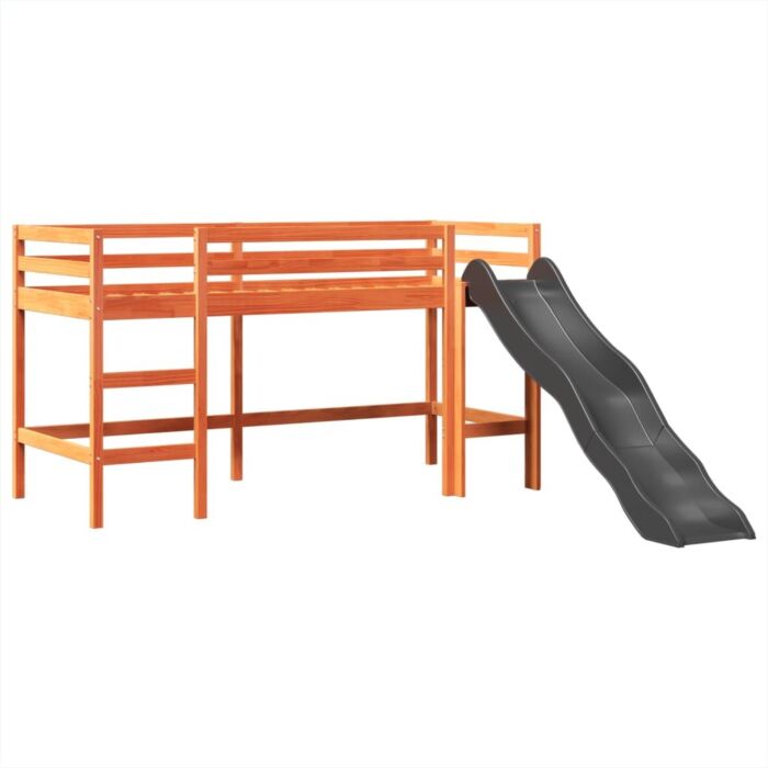 Vidaxl Kids' Loft Bed With Tower Pink 80x200 Cm Solid Wood Pine