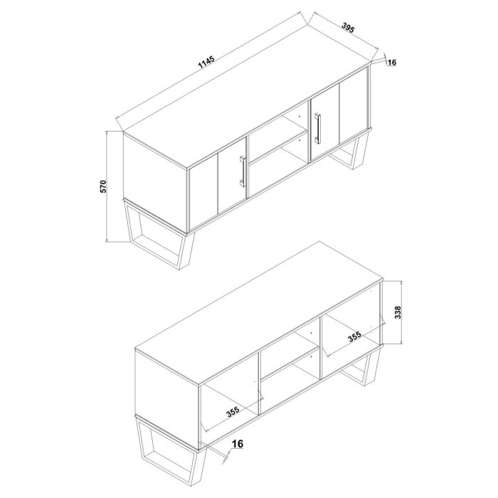Texas 2 Door Flat Screen Tv Unit