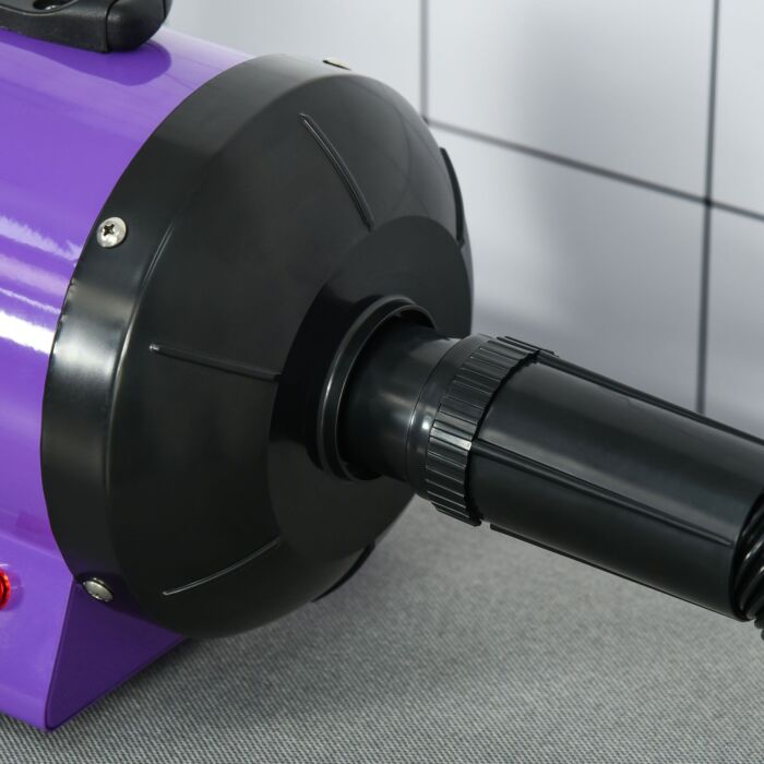 Pawhut 2800w Dog Hair Dryer Pet Grooming Blaster Water Blower Dryer W/ 3 Nozzles, Purple