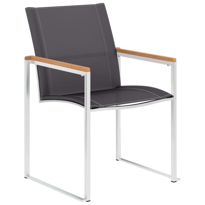 Vidaxl Garden Chairs 4 Pcs Textilene And Stainless Steel Grey