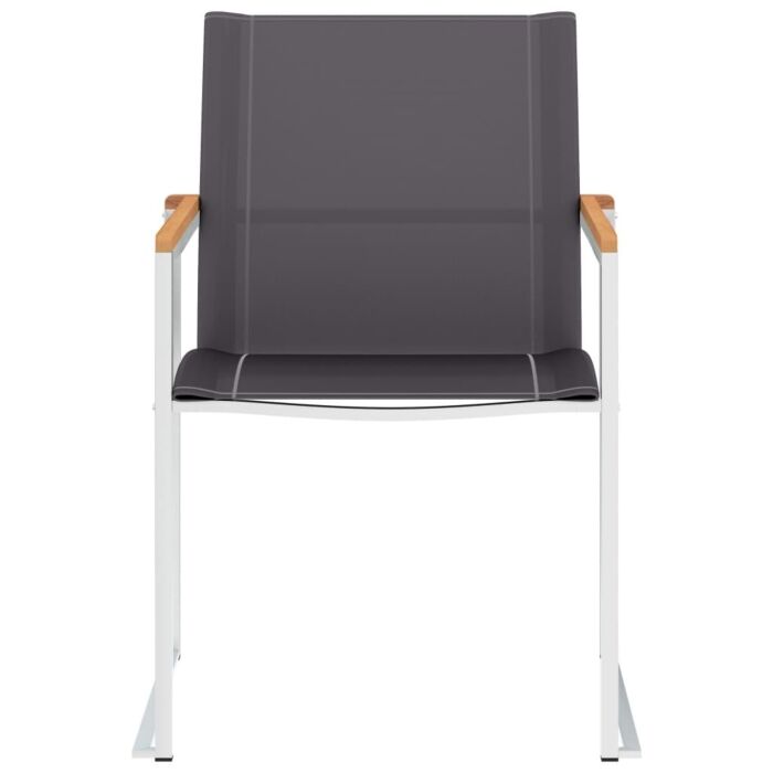 Vidaxl Garden Chairs 4 Pcs Textilene And Stainless Steel Grey