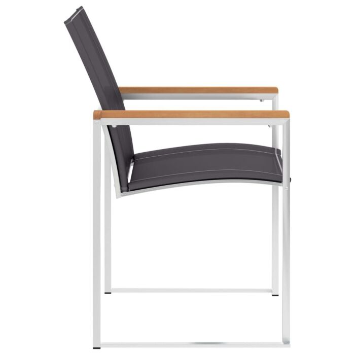 Vidaxl Garden Chairs 4 Pcs Textilene And Stainless Steel Grey