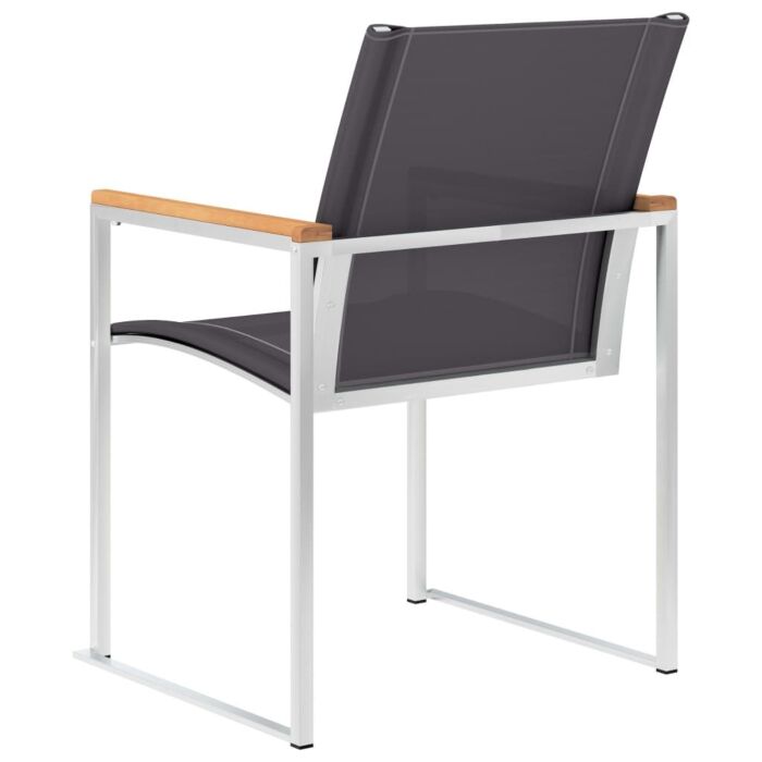 Vidaxl Garden Chairs 4 Pcs Textilene And Stainless Steel Grey