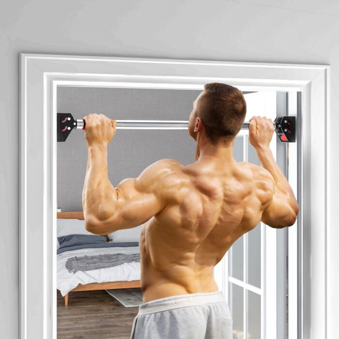 Sportnow Doorway Pull Up Bar, No Screws Door Frame Chin Up Bar, Adjustable Length (75-92cm) For Home Gym Workout