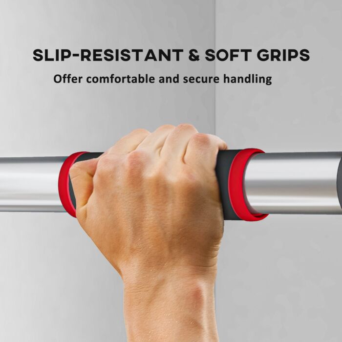 Sportnow Doorway Pull Up Bar, No Screws Door Frame Chin Up Bar, Adjustable Length (75-92cm) For Home Gym Workout