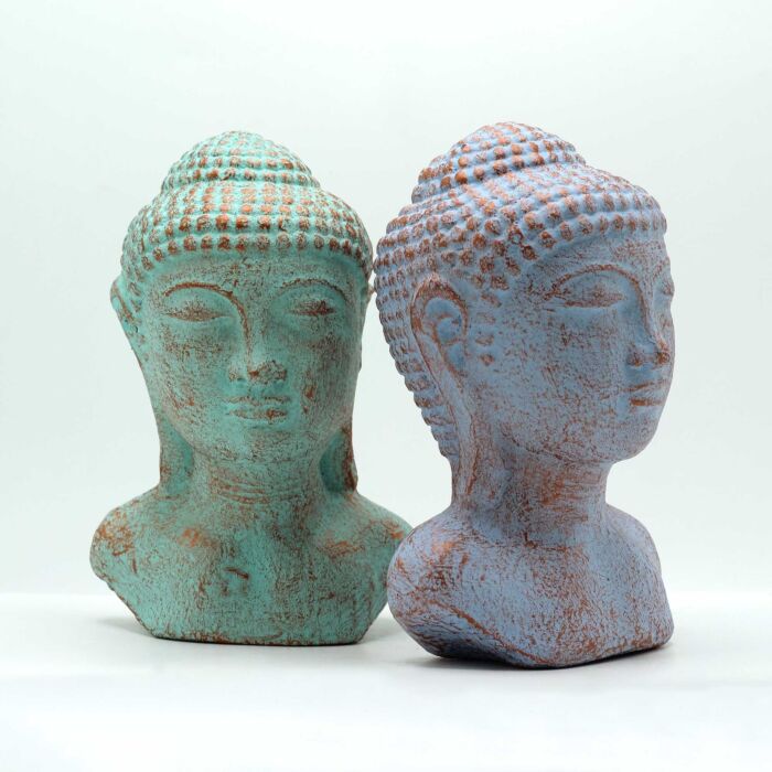 Tranquility Buddha Head - Green Copper