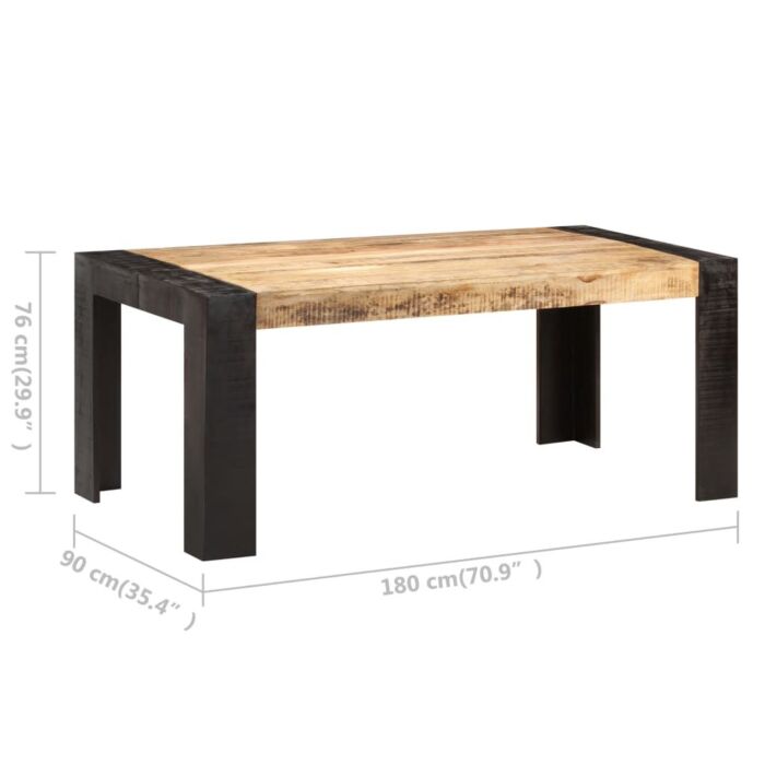 Vidaxl Dining Table 180x90x76 Cm Solid Mango Wood