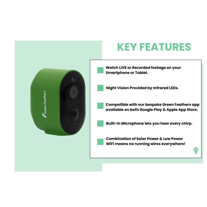 Solar Powered Wifi Bird Box Camera