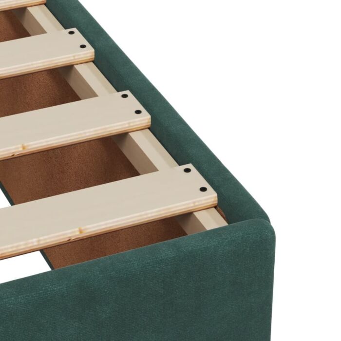 Vidaxl Box Spring Bed With Mattress Dark Green 80x200 Cm Velvet