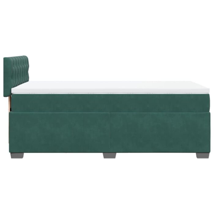 Vidaxl Box Spring Bed With Mattress Dark Green 80x200 Cm Velvet