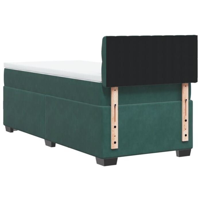 Vidaxl Box Spring Bed With Mattress Dark Green 80x200 Cm Velvet