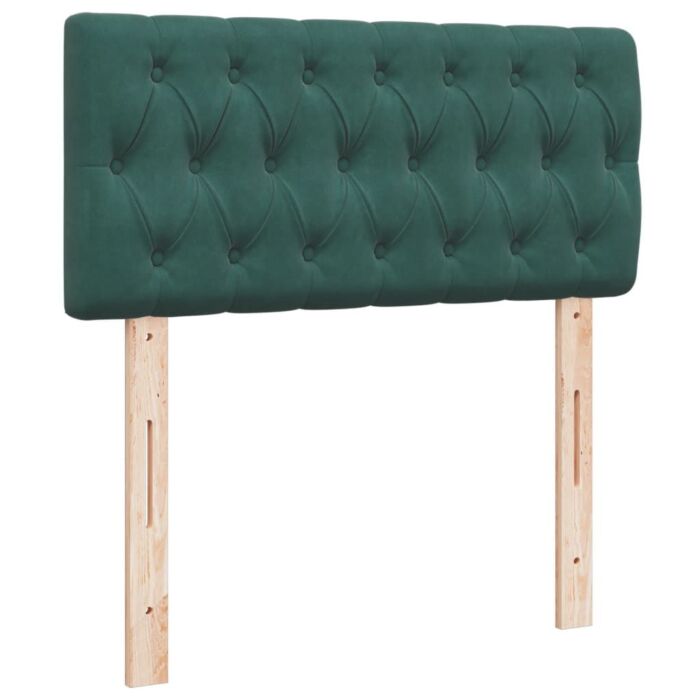 Vidaxl Box Spring Bed With Mattress Dark Green 80x200 Cm Velvet
