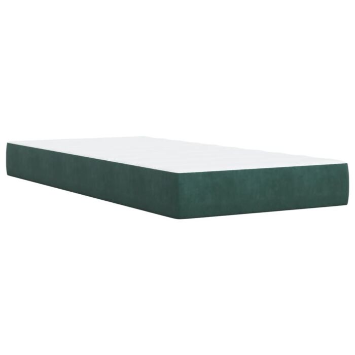 Vidaxl Box Spring Bed With Mattress Dark Green 80x200 Cm Velvet