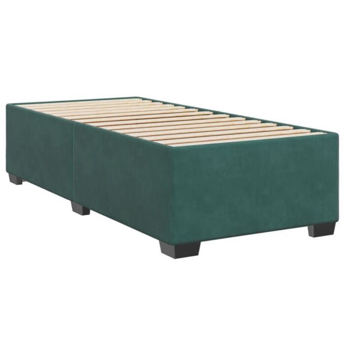 Vidaxl Box Spring Bed With Mattress Dark Green 80x200 Cm Velvet