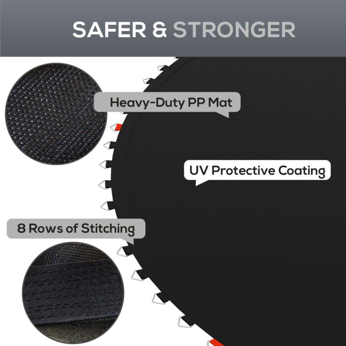 Sportnow Replacement Trampoline Mat With Spring Pull Tool And 54 V-hooks, Fits 10ft Trampoline Using 14cm Springs