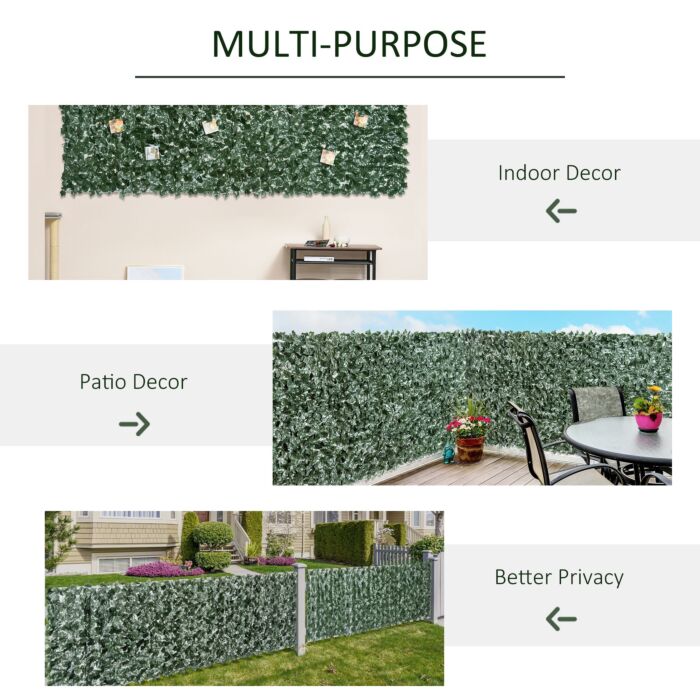 Outsunny Artificial Leaf Screen Panel, 3x1.5 M-dark Green