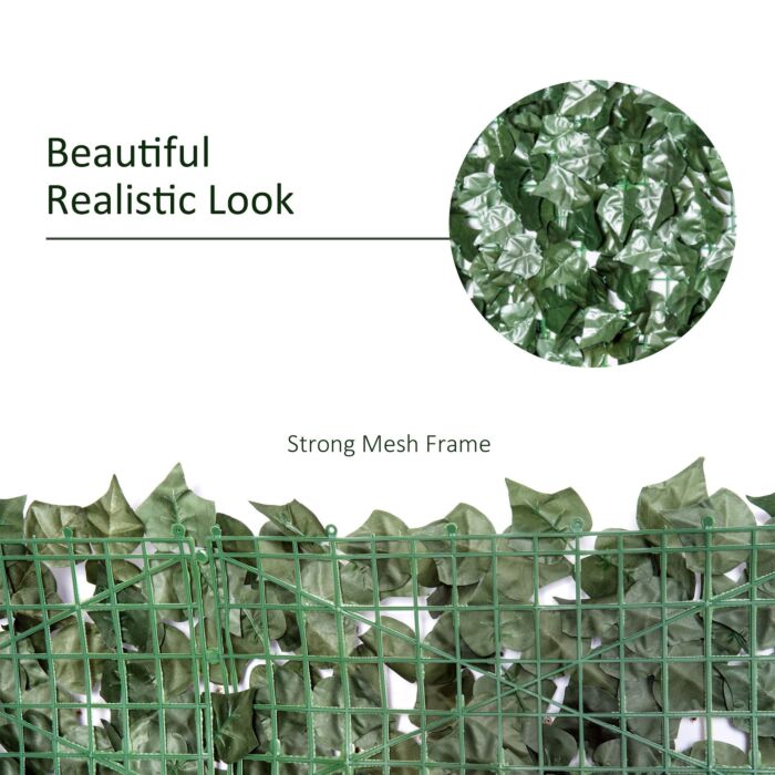 Outsunny Artificial Leaf Screen Panel, 3x1.5 M-dark Green