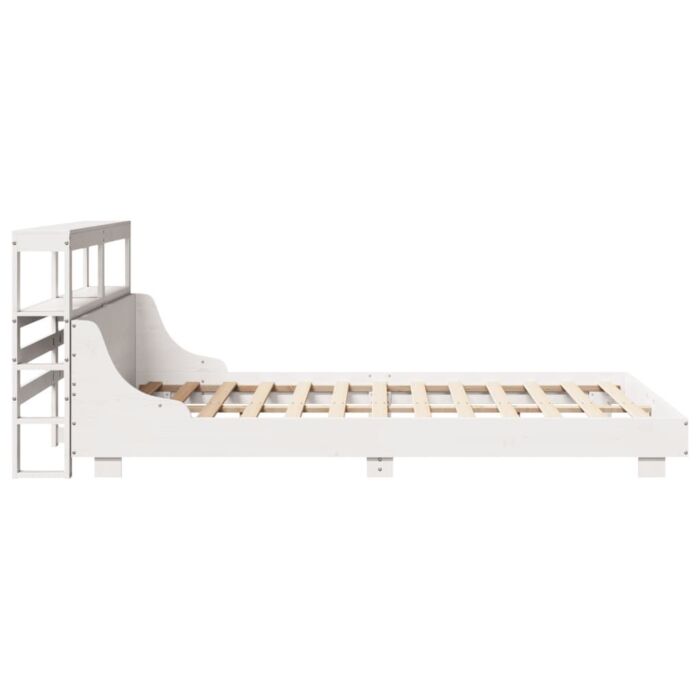 Vidaxl Bed Frame With Headboard White 150x200 Cm King Size Solid Wood Pine