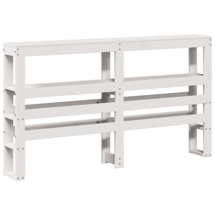 Vidaxl Bed Frame With Headboard White 150x200 Cm King Size Solid Wood Pine