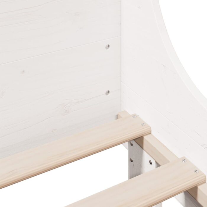 Vidaxl Bed Frame With Headboard White 150x200 Cm King Size Solid Wood Pine