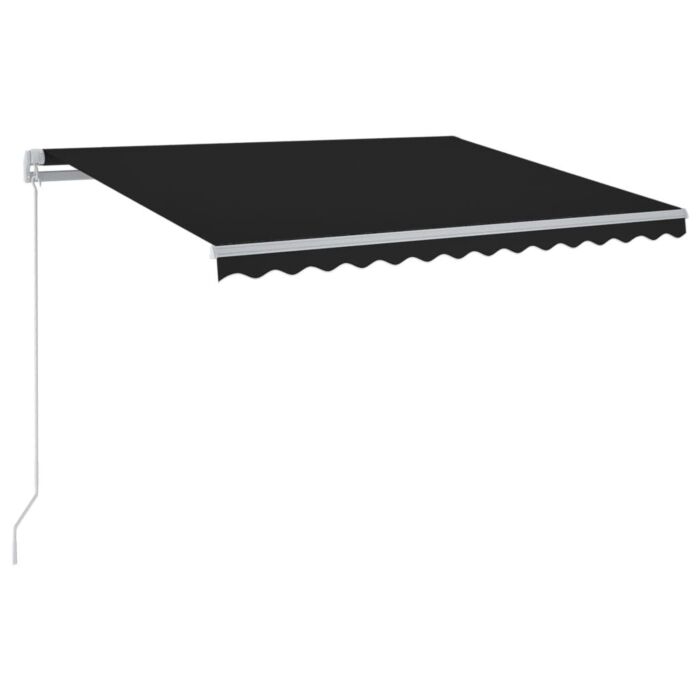 Vidaxl Manual Retractable Awning With Led 300x250 Cm Anthracite