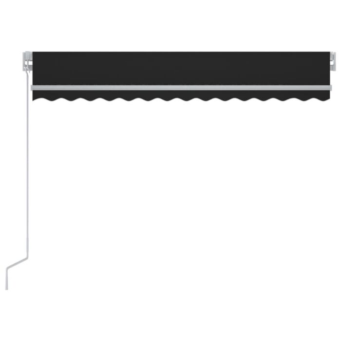Vidaxl Manual Retractable Awning With Led 300x250 Cm Anthracite